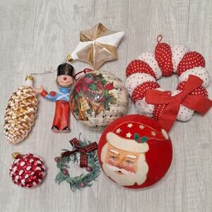 Vintage Christmas ornaments handmade glass lot of 8